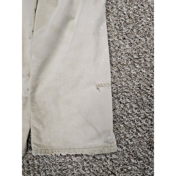 Carhartt Insulated Overalls Mens Tan Canvas Bleached Bib 38x26 Per Measurement - Picture 8 of 9